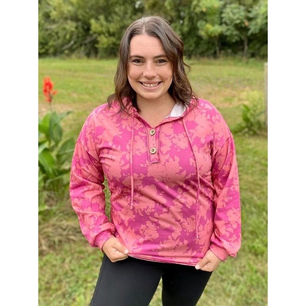 Hooded Floral top - Heimish- (NWT) Size small